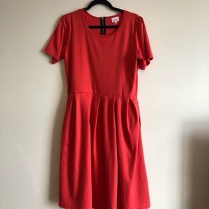 Lularoe coral Amelia dress with pockets